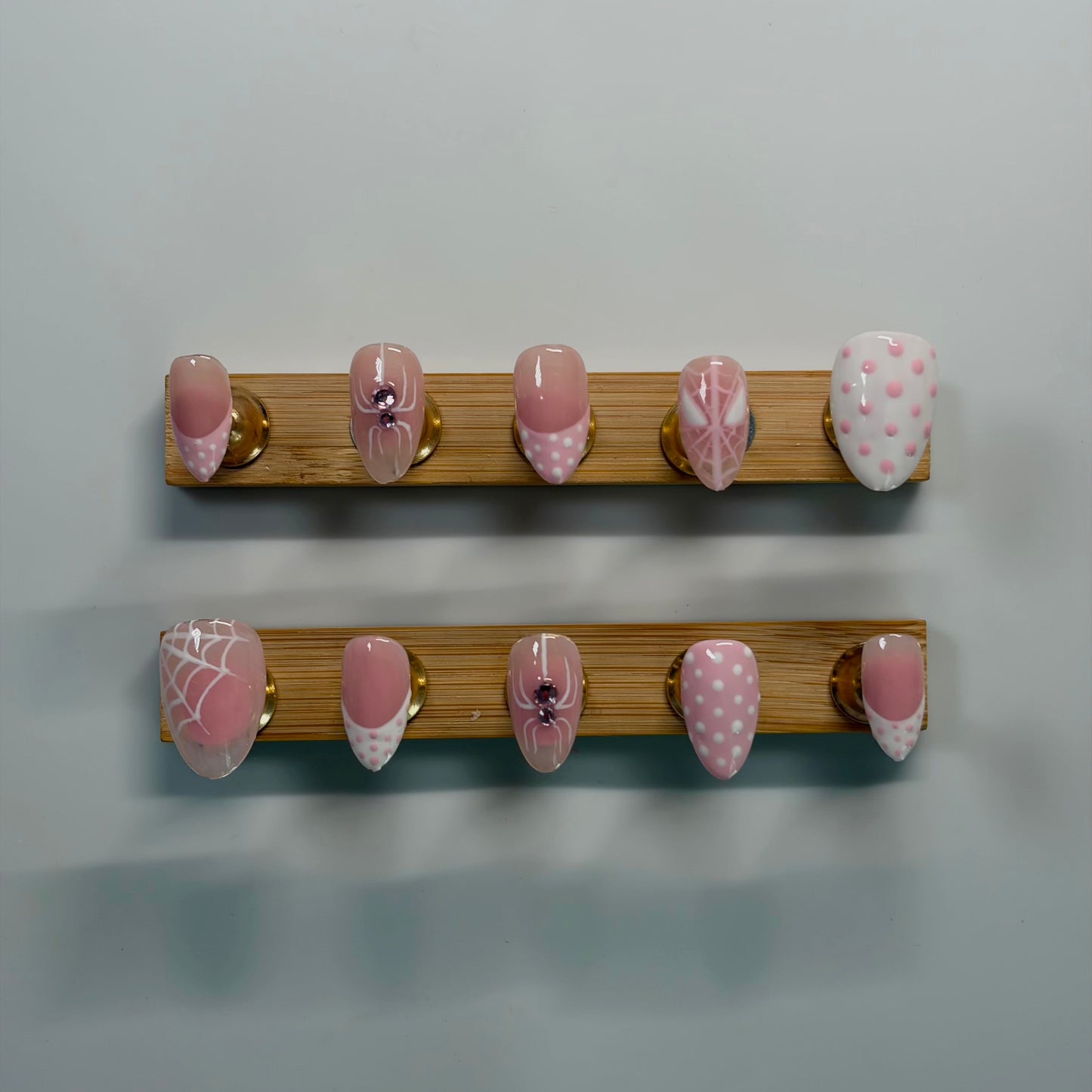 Pink Spider Nails