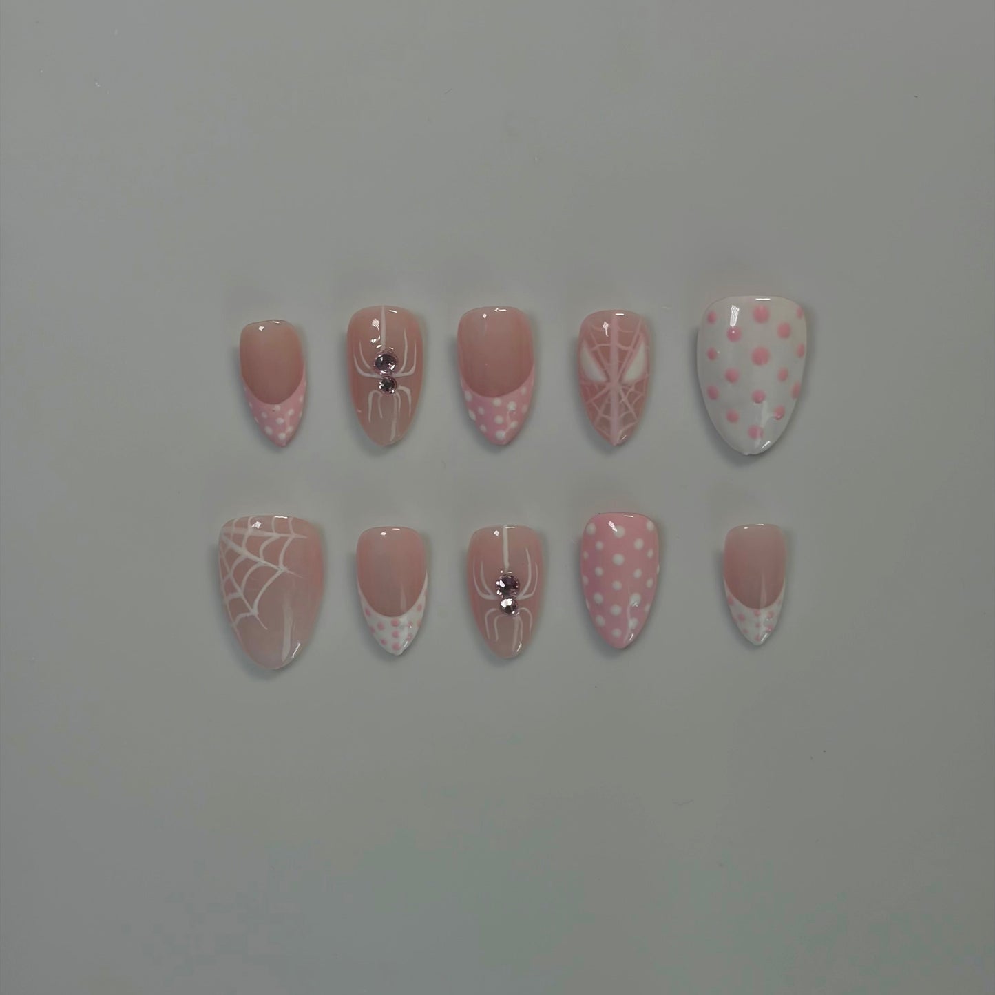 Pink Spider Nails