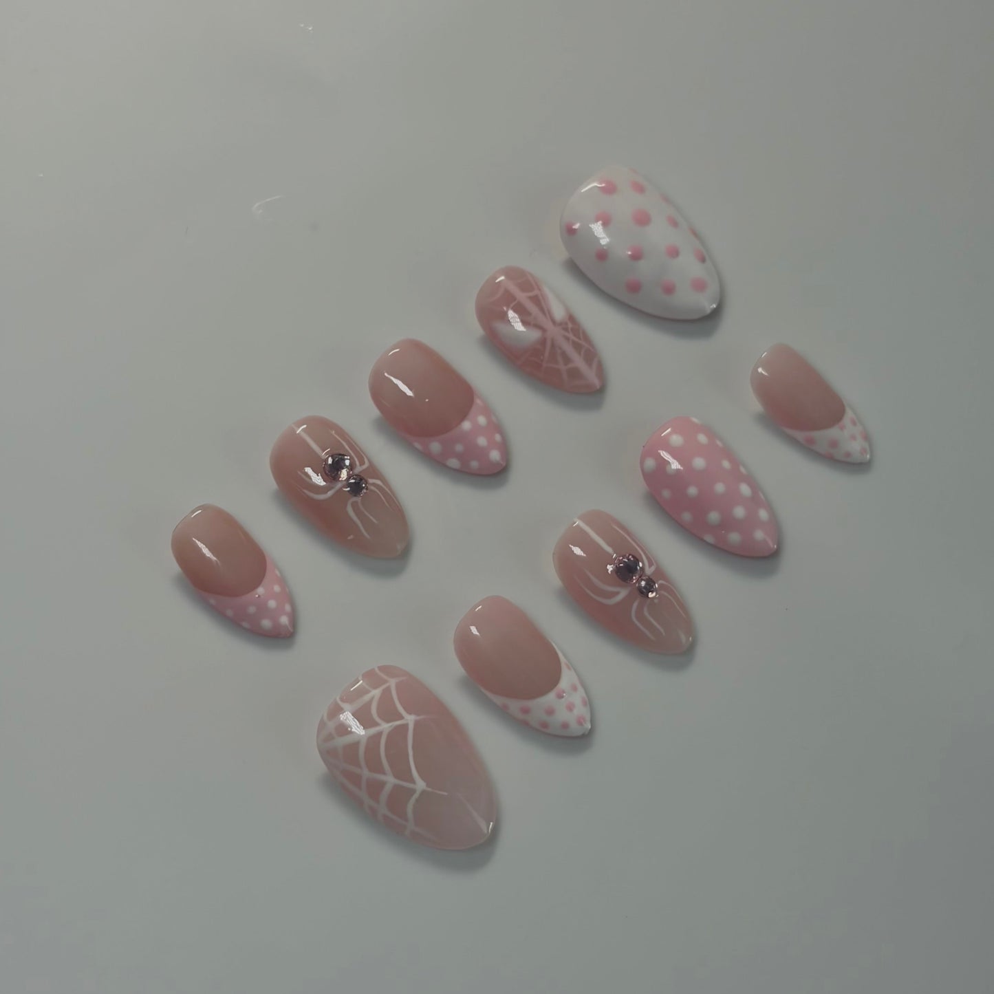 Pink Spider Nails
